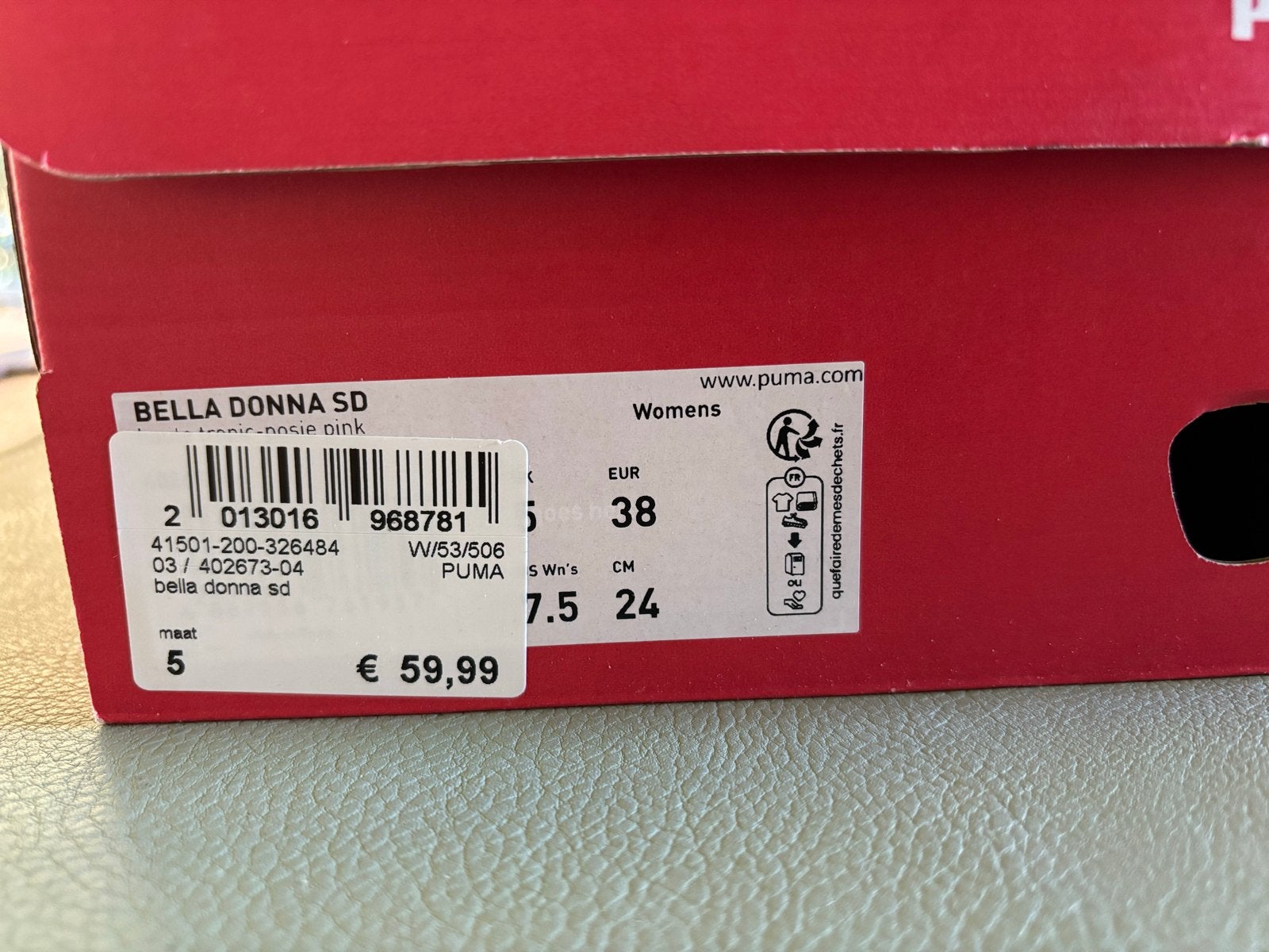 Nieuwe Puma Bella Donna SD sneakers - maat 38, Ophalen, Nieuw, Roze, Sneakers of Gympen