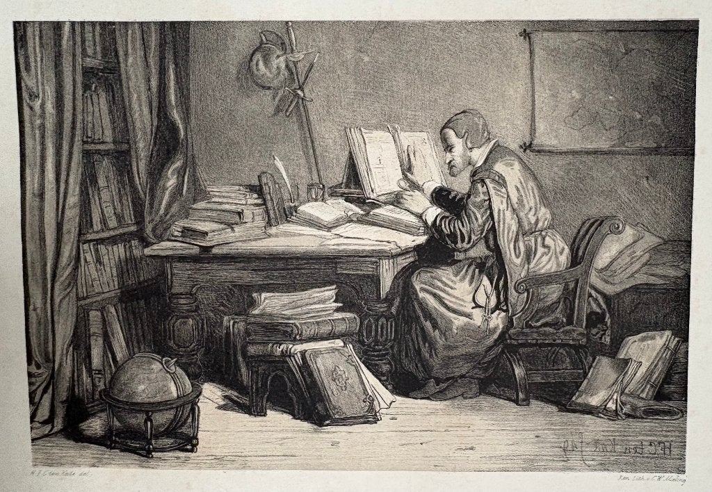Litho naar ontwerp van Herman ten Kate, rond 1850, Ophalen of Verzenden, Lithografie, Portret en Figuren, Origineel