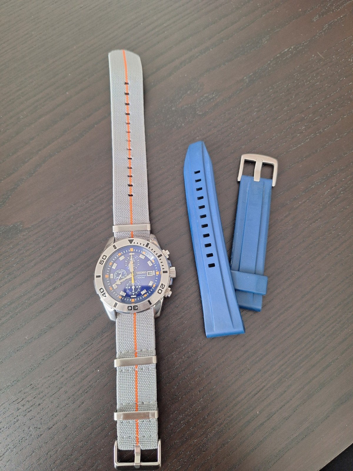 Seiko Chronograaf Polshorloge met Extra Bandje, Ophalen, Zo goed als nieuw, Staal, Seiko