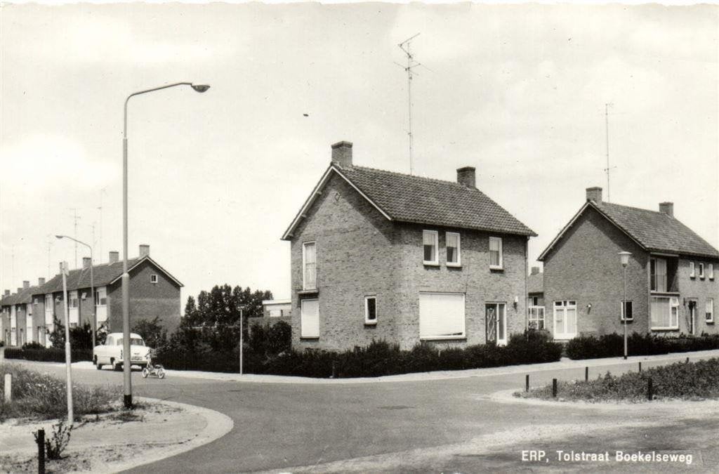 Erp, Tolstraat Boekelseweg - auto - ongelopen, Verzenden, 1960 tot 1980, Ongelopen, Noord-Brabant
