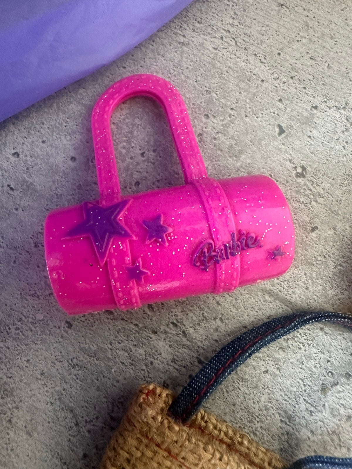 Roze Barbie tasje met glitters en sterren, Ophalen of Verzenden, Gebruikt, Meisje