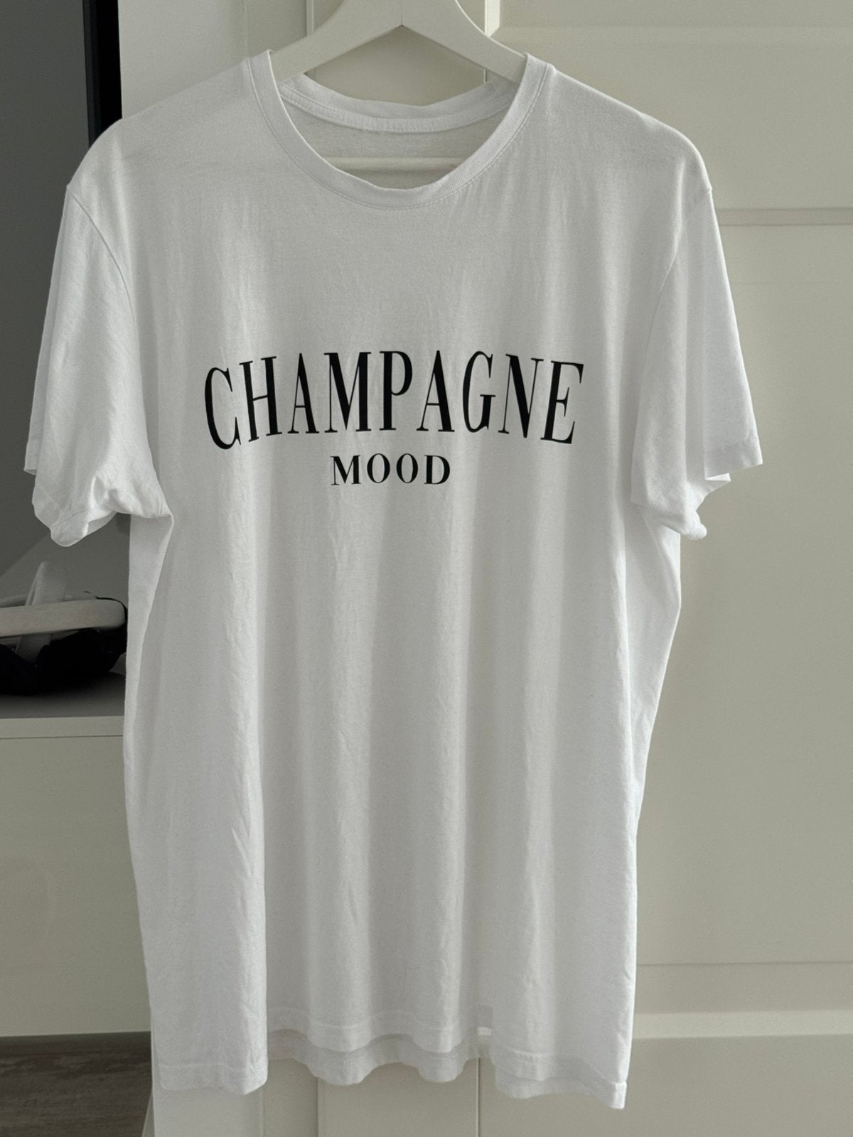 Dames T-Shirt Champagne Mood maat M, Wit, Zo goed als nieuw, Korte mouw, Ophalen