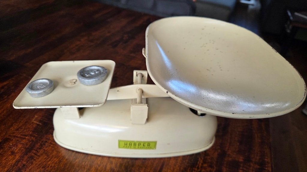 Mooie vintage Harper keukenweegschaal, Antiek en Kunst, Ophalen of Verzenden
