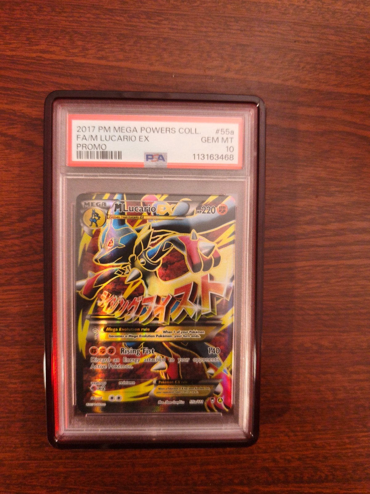 M Lucario EX #55a PSA 10 GEM MT - Pokémon Kaart, Ophalen of Verzenden, Zo goed als nieuw, Losse kaart