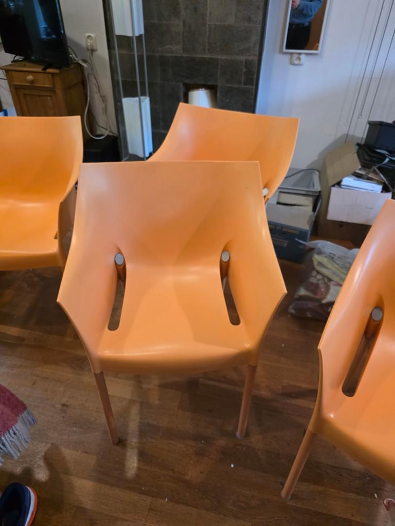Kartell dr No oranje zalm 4 stuks, Ophalen, Overige kleuren, Eén