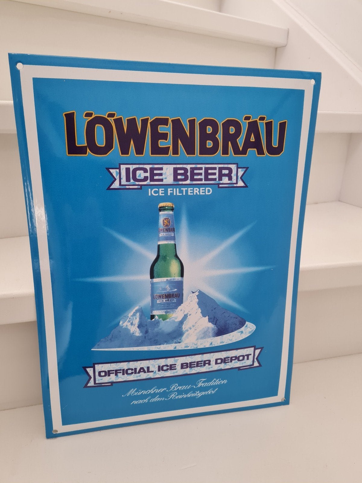 lowenbrau emaille bord, Ophalen of Verzenden, Reclamebord