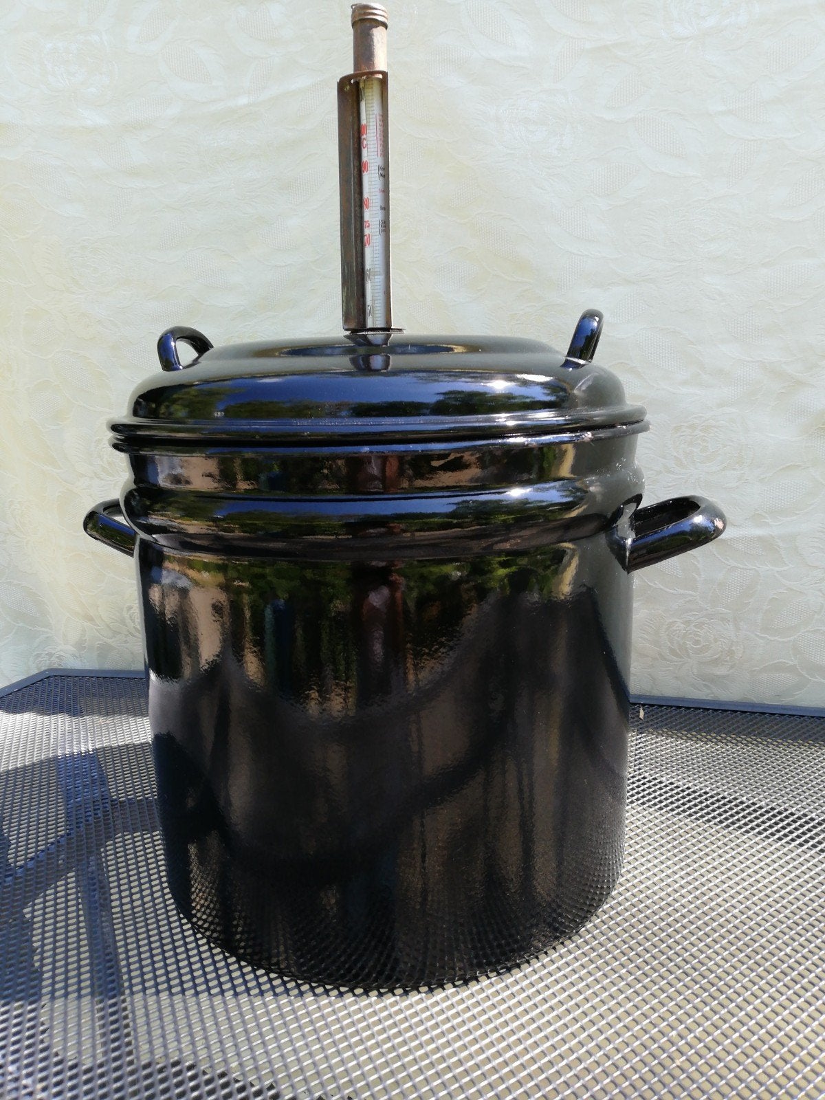 weckketel. emaille zwart, Huis en Inrichting, Keuken | Potten en Pannen, Ophalen, Gebruikt, Overige materialen