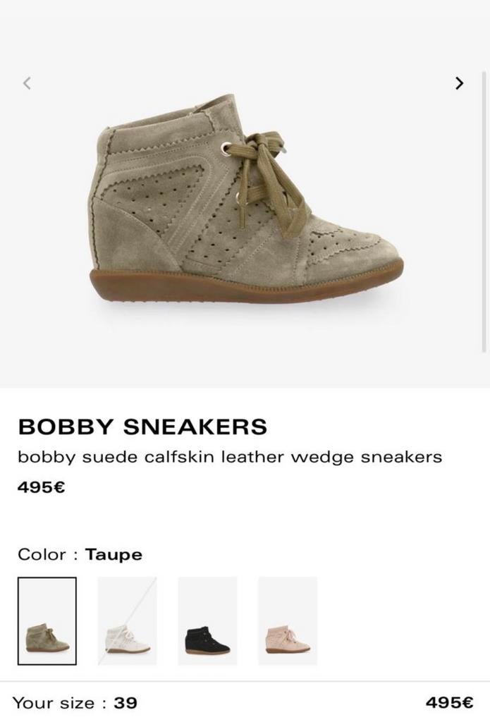 Originele Isabel Marant Bobby sneakers, Ophalen, Grijs, Sneakers of Gympen, Zo goed als nieuw