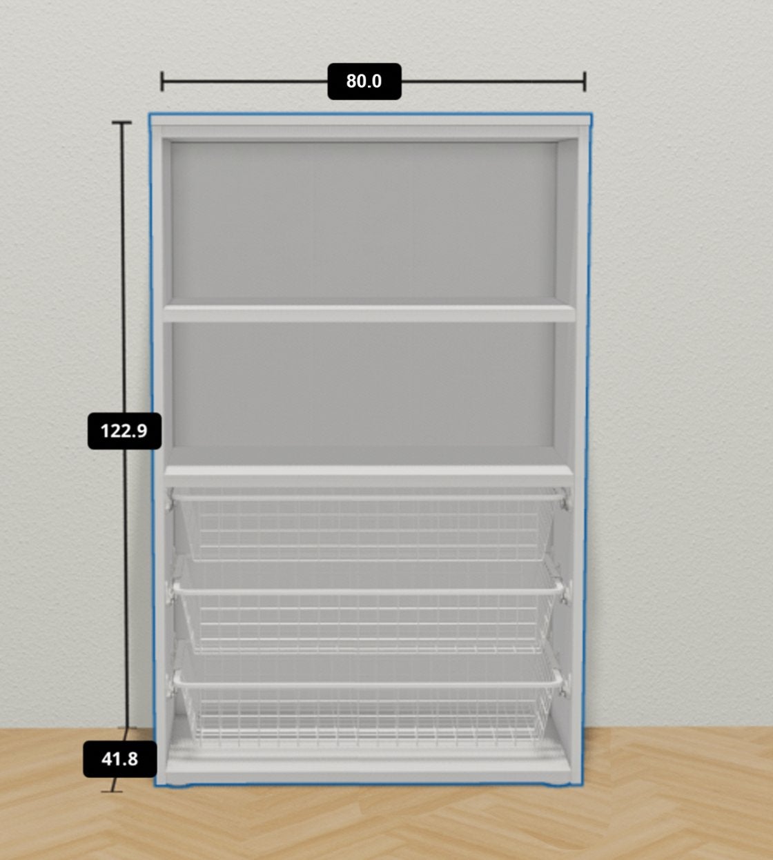 IKEA Platsa kast 80x120x40 met Fonnes deuren, Huis en Inrichting, Ophalen, Gebruikt, 25 tot 50 cm, 200 cm of meer