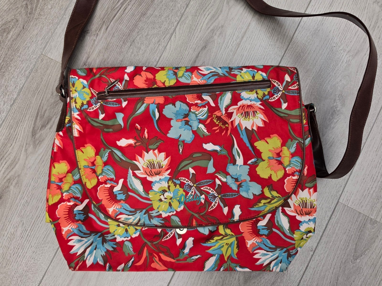 Oilily bloemenprint Schoudertas, Ophalen of Verzenden, Zo goed als nieuw, Rood, Schoudertasje