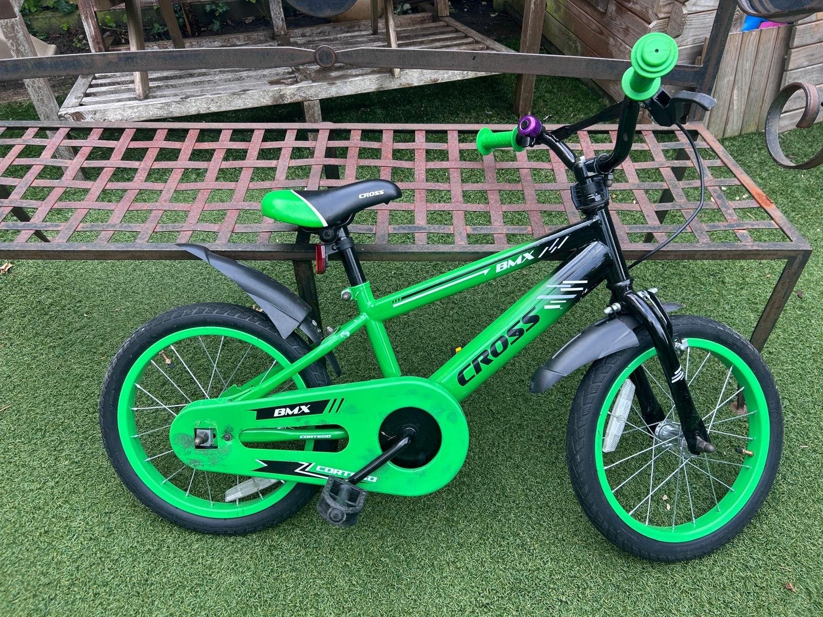 Stoere 18 inch BMX fiets - Groen/Zwart, Fietsen en Brommers, Staal, Velgrem, V-brakes, Ophalen of Verzenden