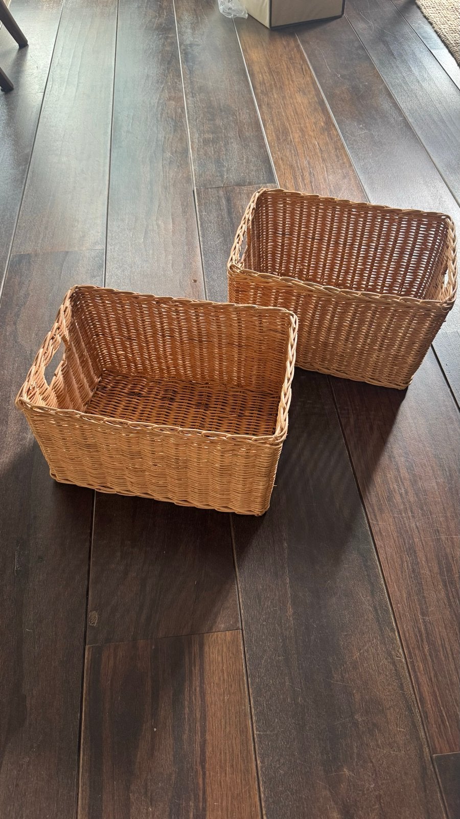 2x IKEA TRUMMIS Rattan Storage Baskets – Excellent Condition, Ophalen, Gevlochten, Mand, Zo goed als nieuw