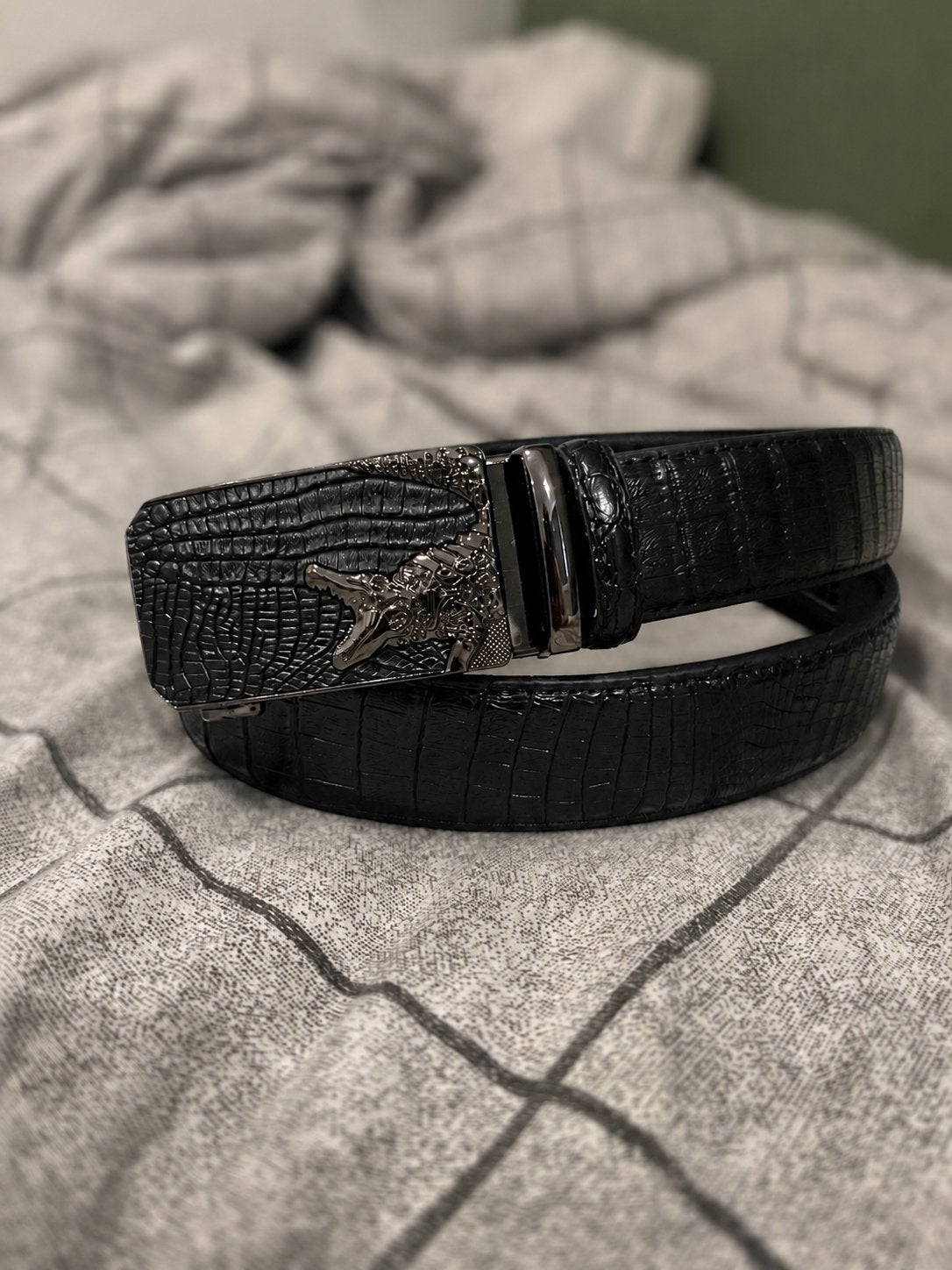 Riem van leer nieuw! Automatische gesp 120Cm, Nieuw, Ophalen of Verzenden, 115 cm of meer, Riem of Ceintuur
