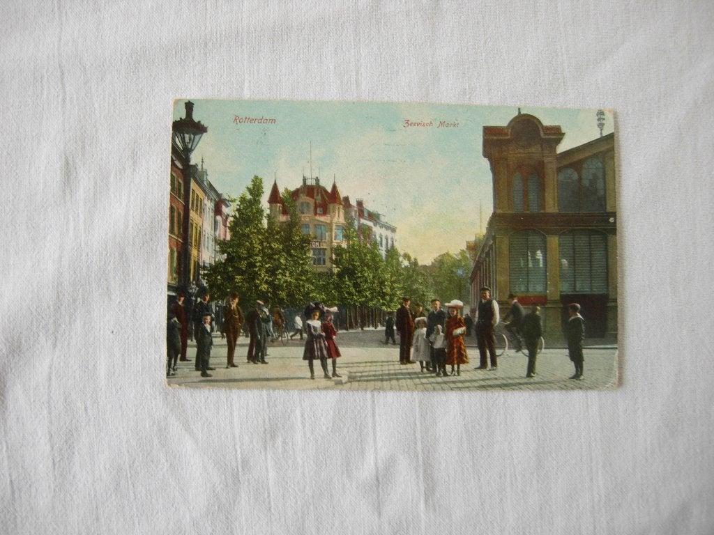 Ansichtkaart Zeevisch Markt Rotterdam 1936, Verzenden, 1920 tot 1940, Gelopen, Zuid-Holland