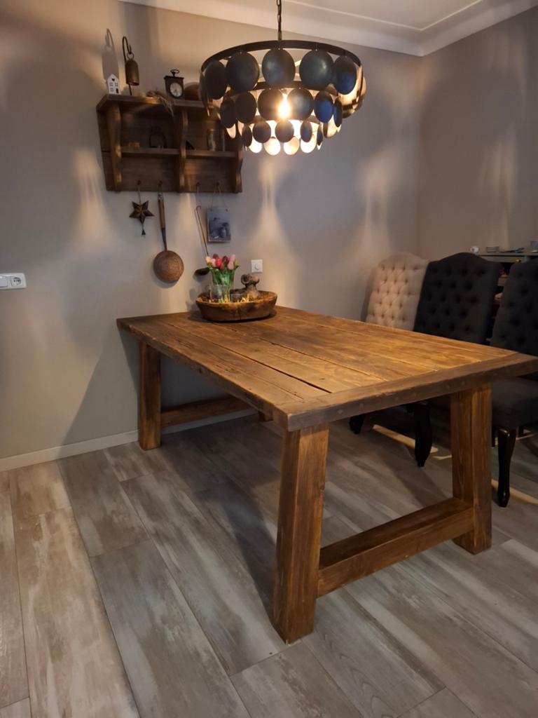 Landelijke eettafel, Huis en Inrichting, Tafels | Eettafels, Ophalen, 200 cm of meer, 50 tot 100 cm, Zo goed als nieuw