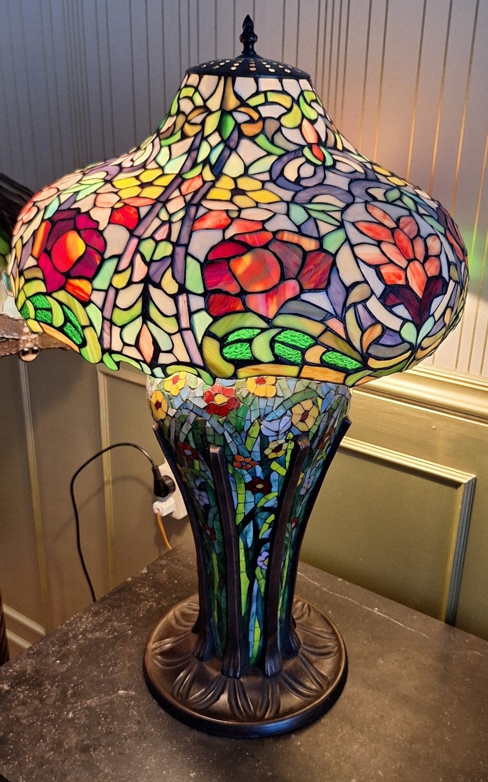 Grote tiffany (stijl) lamp., Ophalen of Verzenden