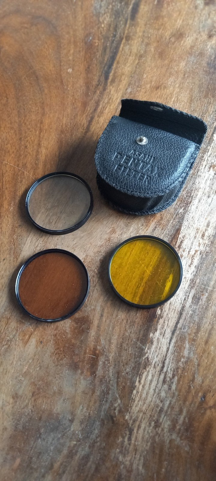 Asahi Pentax Filterset met 3 filters en etui, Overige merken, Gebruikt, Minder dan 50 mm, Inclusief opbergcase
