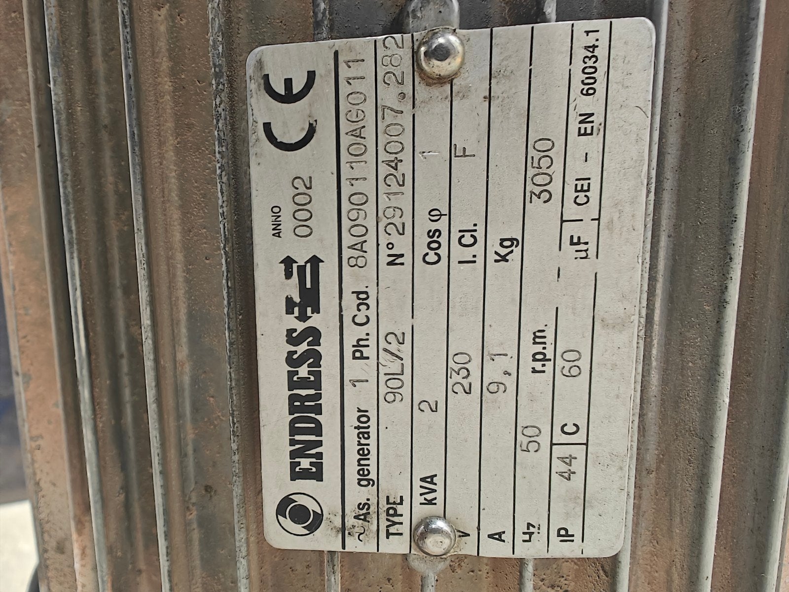 Endress Aggregaat / Generator 2 kVA – Briggs & Stratton, Ophalen, Gebruikt, Benzinemotor