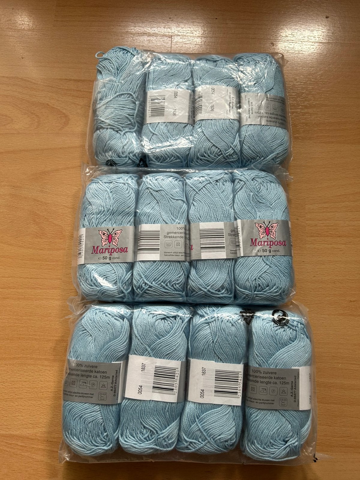 12 Bolletjes Katoen a 50 gram, Hobby en Vrije tijd, Ophalen of Verzenden, Zo goed als nieuw, Breien of Haken, Wol of Garen