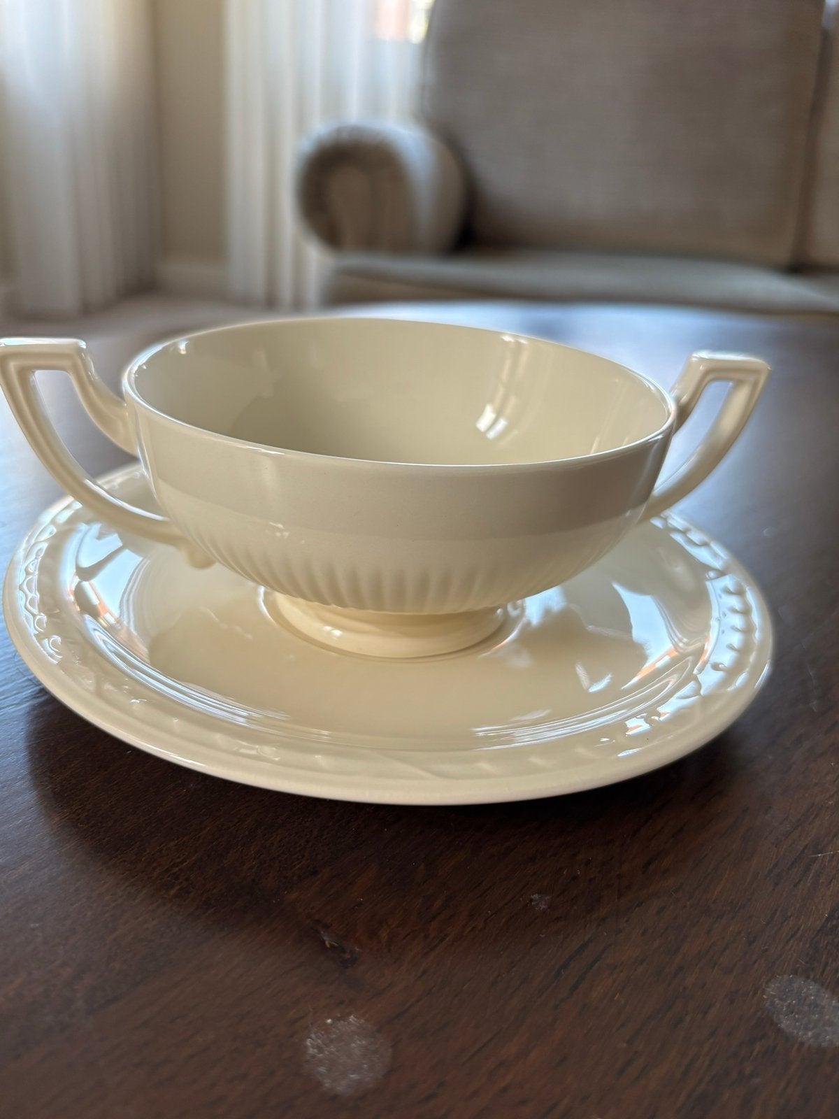 6 Recamier Soepkoppen met Schotels - Past bij Wedgwood, Huis en Inrichting, Ophalen, Overige merken, Klassiek, Zo goed als nieuw