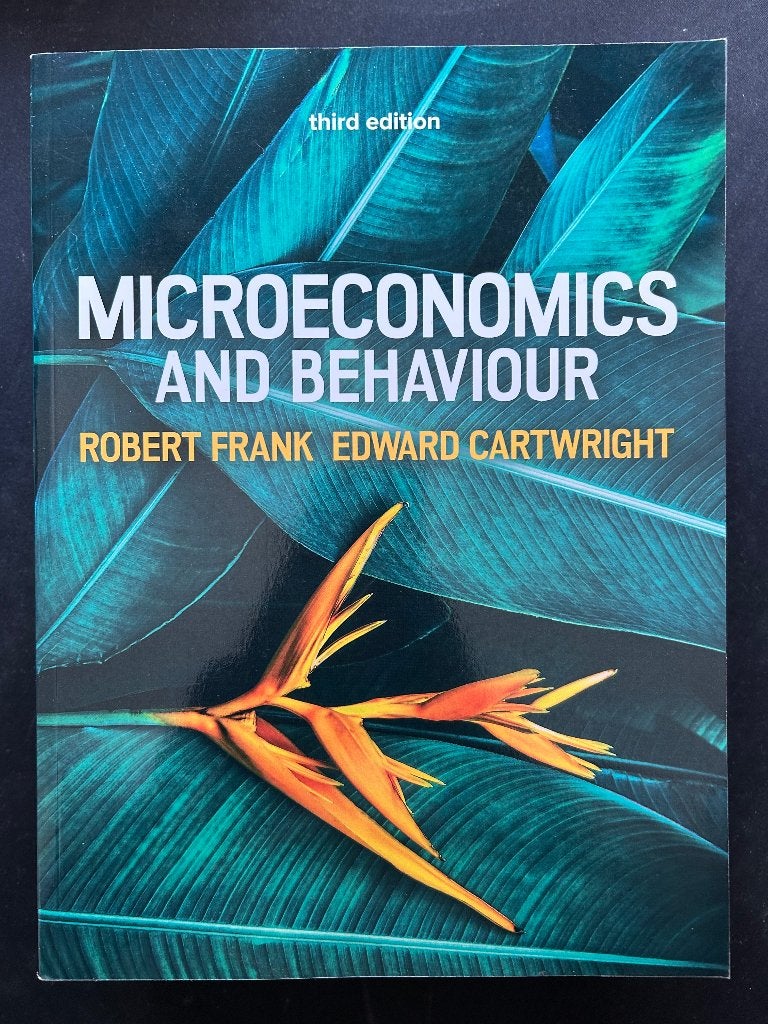 MICROECONOMICS AND BEHAVIOUR, ROBERT FRANK EDWARD CARTWRIGHT, Ophalen of Verzenden, Beta, WO