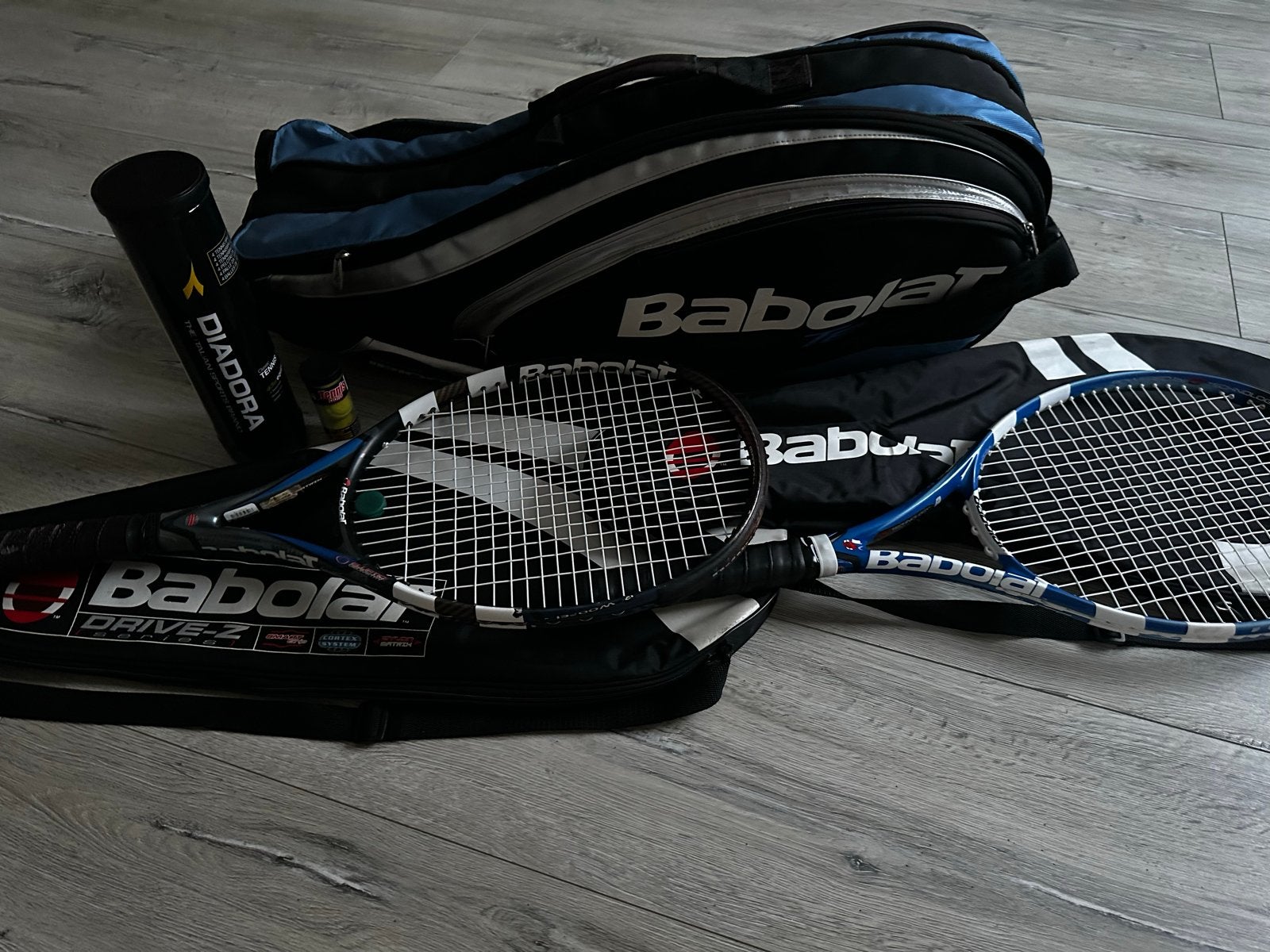 Complete tennis set: 2 rackets (incl. Pure Drive Lite), ball, Ophalen of Verzenden, Gebruikt, Racket, Babolat