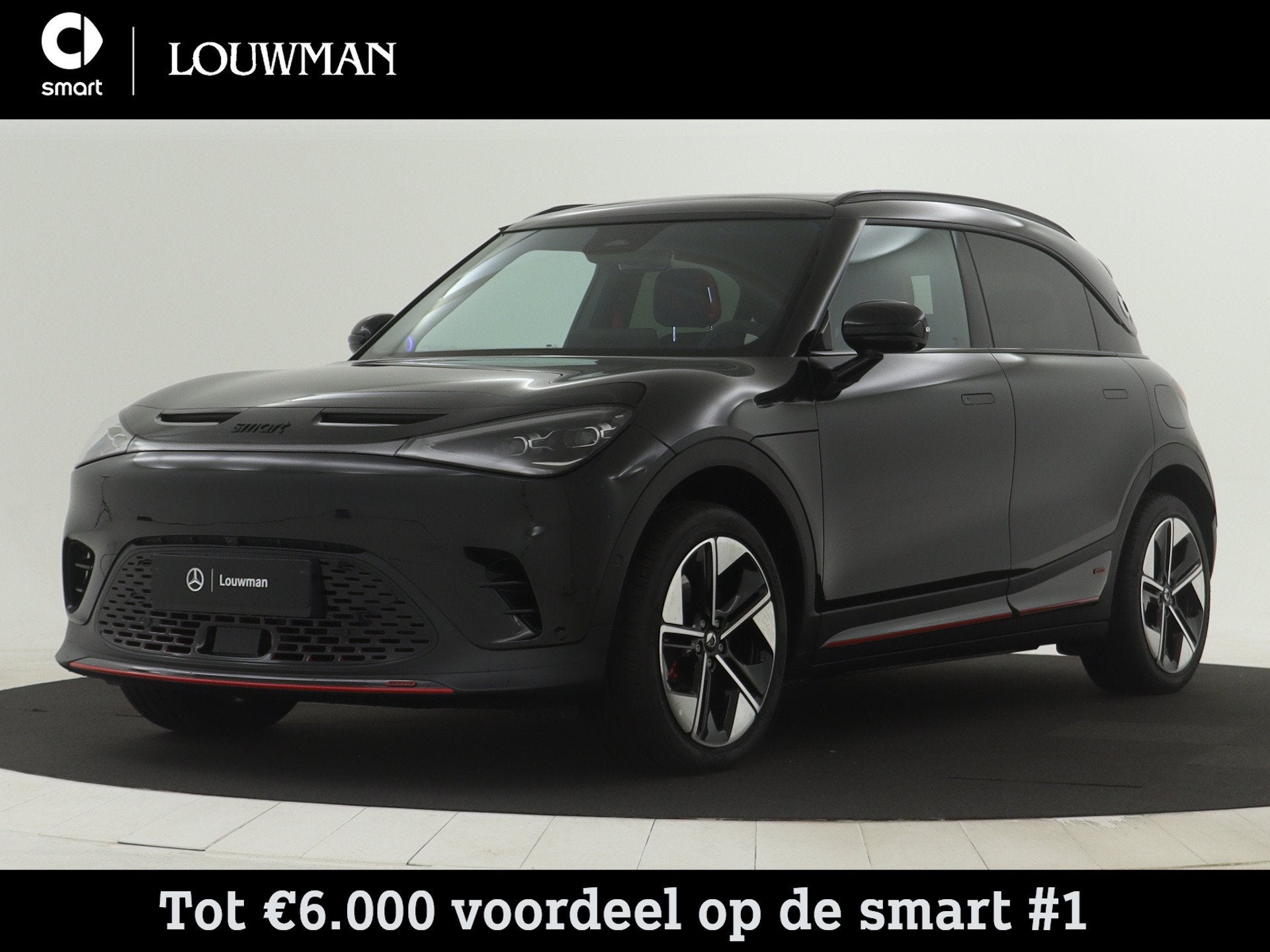 Smart #1 BRABUS 66 kWh | Warmtepomp | Memorypakket voorstoel, Auto's, Smart, Automaat, Automatische klimaatregeling, 430 pk, Zwart