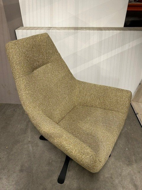 Groene gestoffeerde fauteuil, Huis en Inrichting, Fauteuils, Ophalen, Nieuw, Visser meubelen, Stof