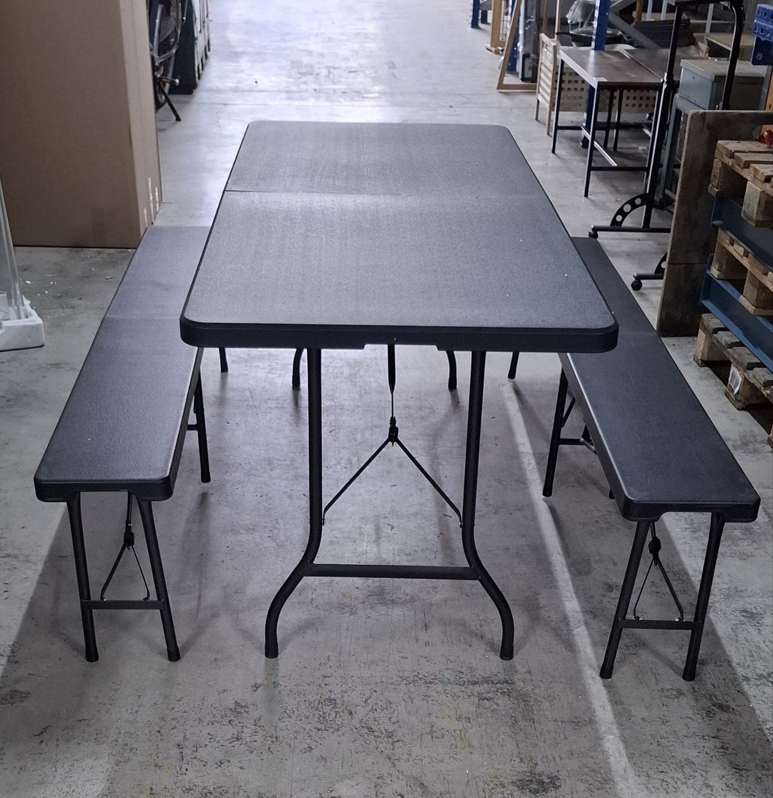Nieuwe zwarte picknick set / biertafel, Overige materialen, Nieuw, Ophalen of Verzenden, Inklapbaar