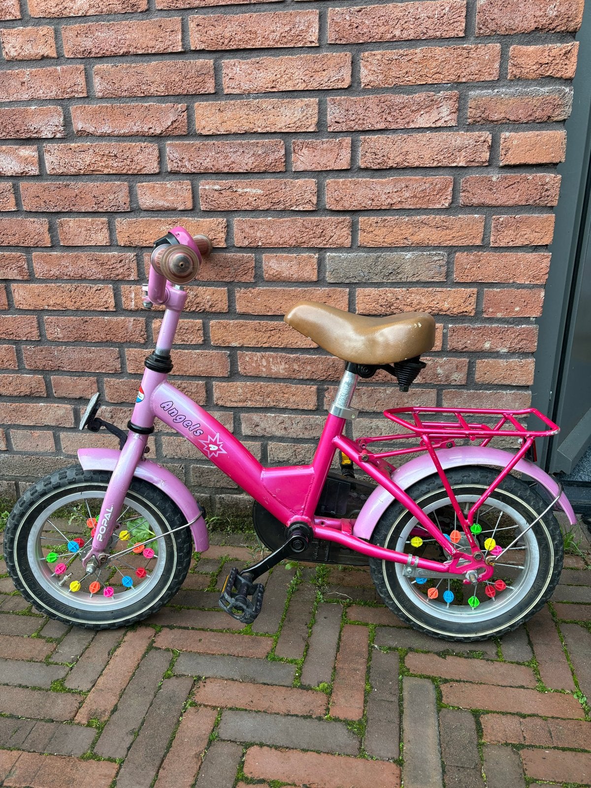 Roze kinderfiets 12 inch - Gebruikt, maar kan nog jaren mee!, Ophalen, Gebruikt, Terugtraprem, Minder dan 16 inch