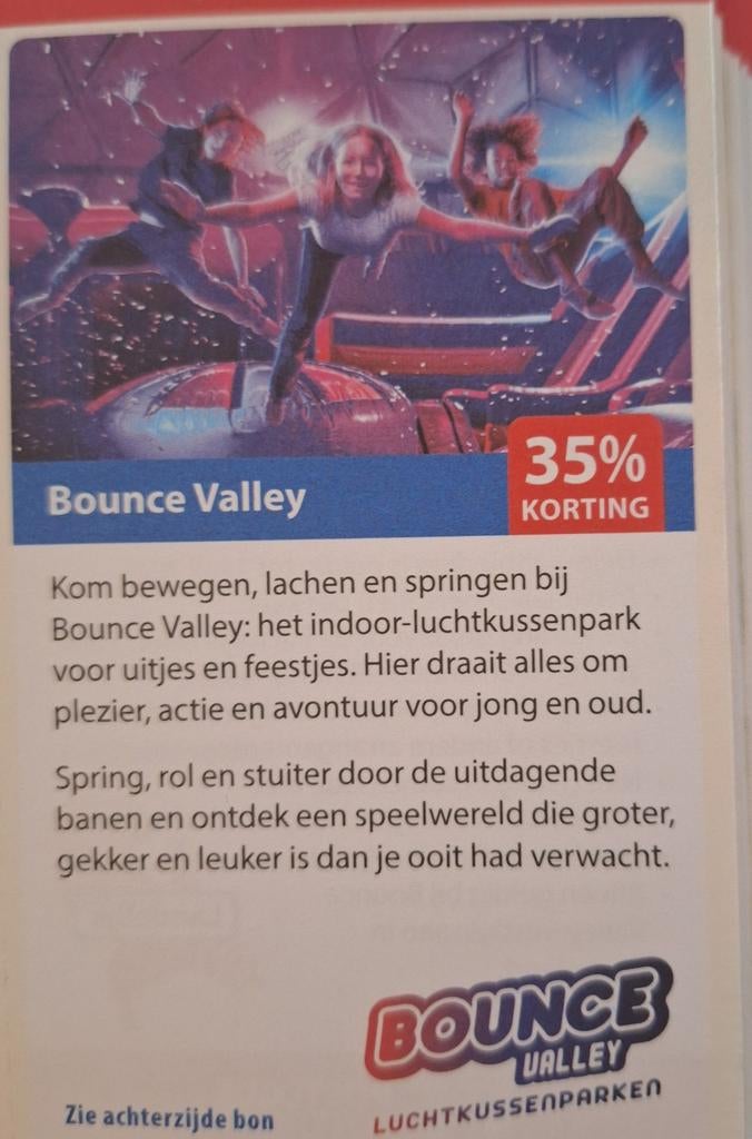 Bounce Valley 35% korting, Drie personen of meer, Kortingsbon