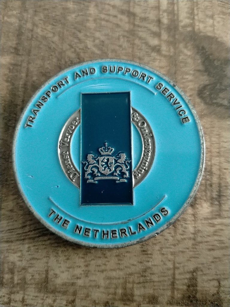 Justitie Challenge Coin DV&O , Transport and support service, Verzenden, Overige soorten, Nederland, Embleem of Badge