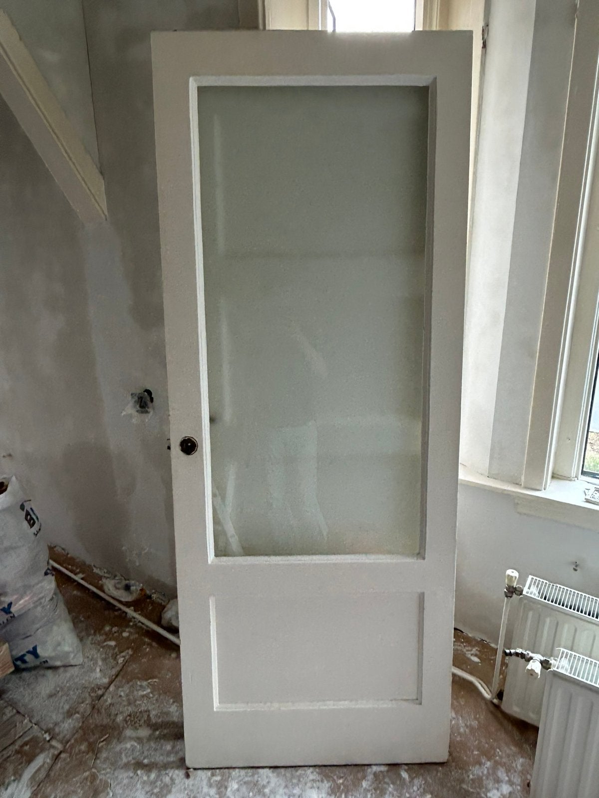 Paneeldeur met glas, Ophalen, Gebruikt, 80 tot 100 cm, Binnendeur