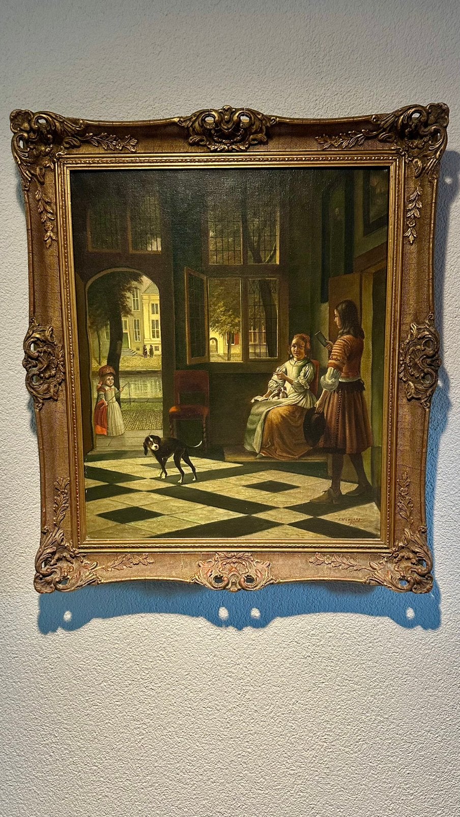 Vintage Dutch Amsterdam Barok Smokey Schilderij, Ophalen, 50 – 75, Gebruikt, Schilderij