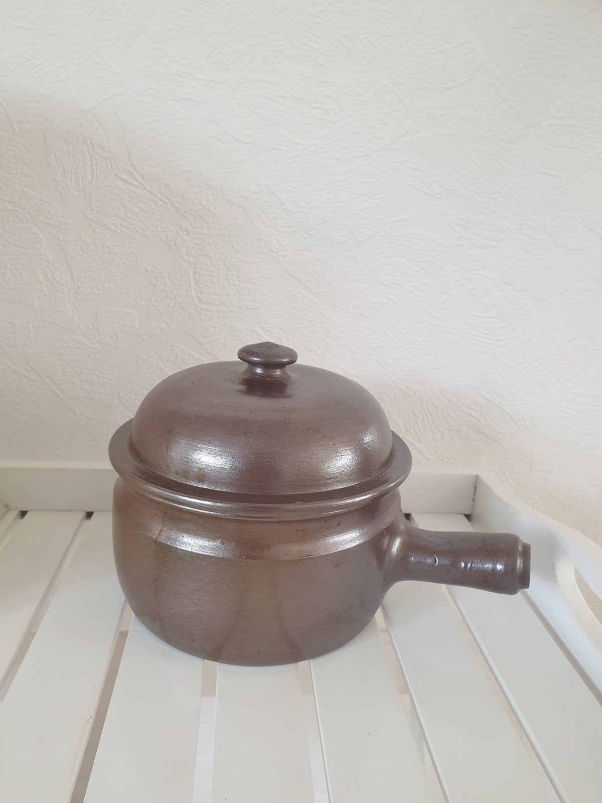 Jean Dubost Noron la-poterie Frankrijk Aardewerken Pan, Ophalen of Verzenden, Zo goed als nieuw, Kookpan, Steen/keramiek
