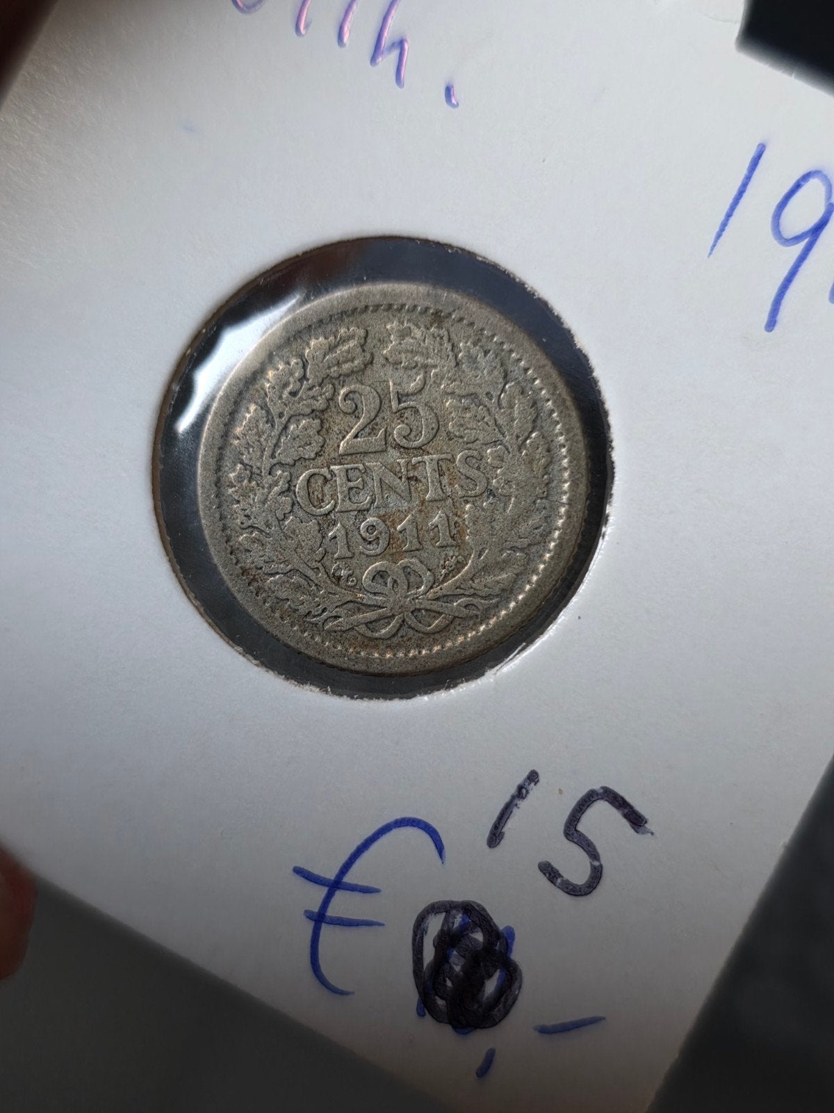 25 cent 1911 Nederland, Postzegels en Munten, Munten | Nederland, Zilver, 25 cent, Ophalen of Verzenden, Koningin Wilhelmina