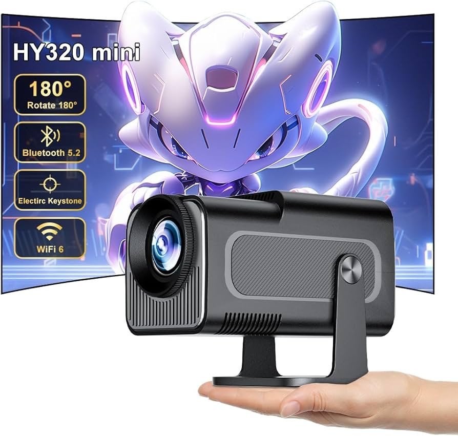 Mini beamer Hy320 Android 11.0 - Full HD, WiFi 6, Bluetooth, Ophalen of Verzenden, Nieuw, LED, Full HD (1080)