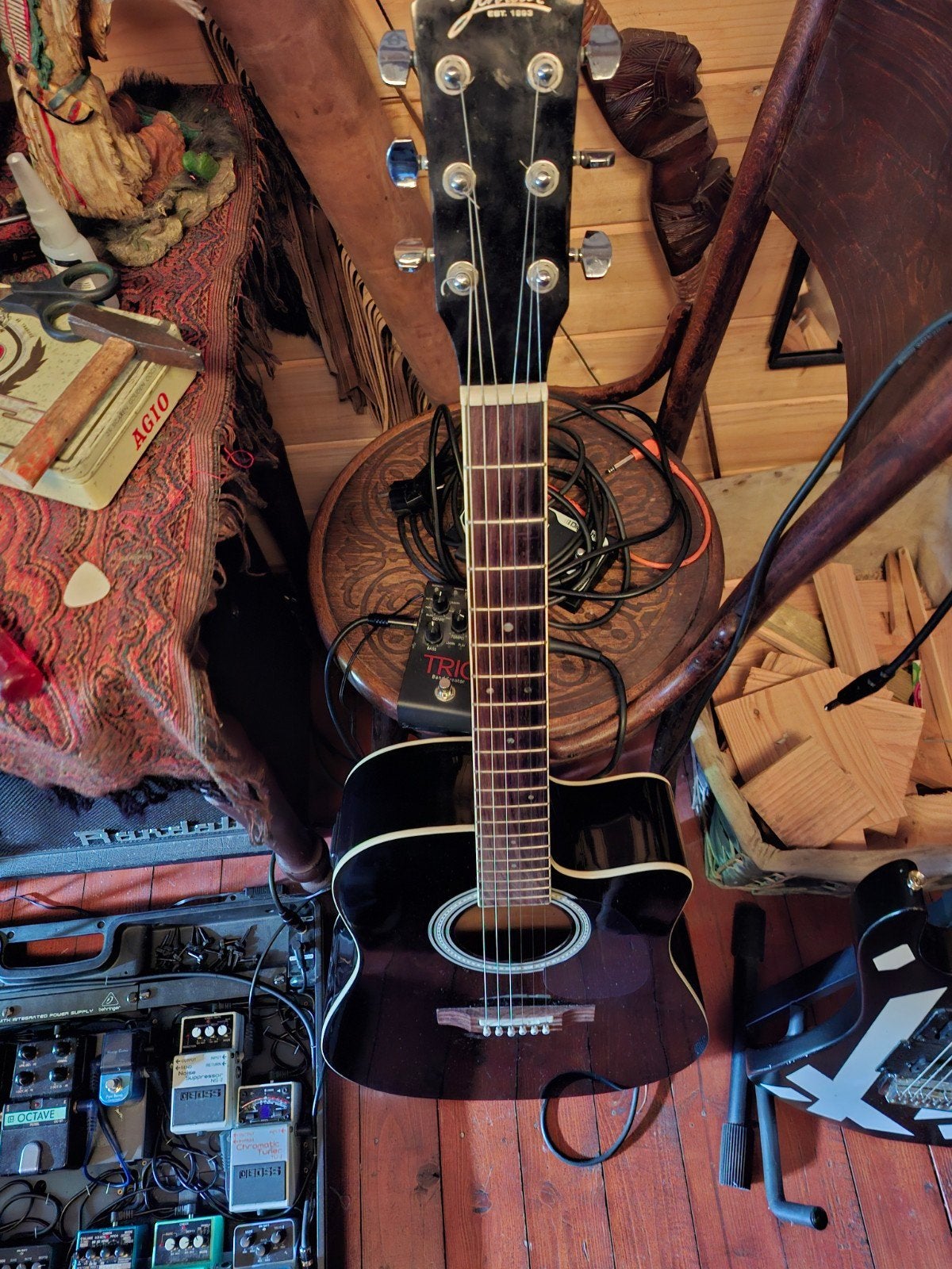 Johnson Western gitaar met element - Zwart, Muziek en Instrumenten, Ophalen, Gebruikt, Klassieke of Spaanse gitaar, Met (piezo-)element