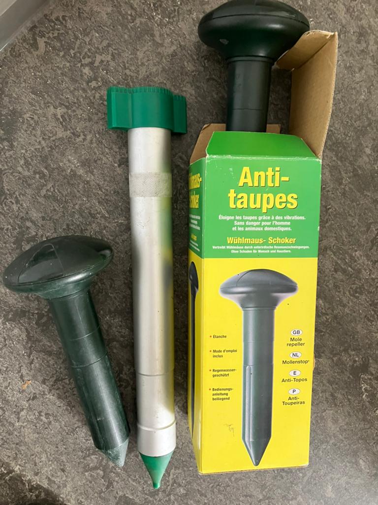 Mollenverjager 3x, Tuin en Terras, Bestrijdingsmiddelen, Gebruikt, Overige soorten, Ophalen of Verzenden