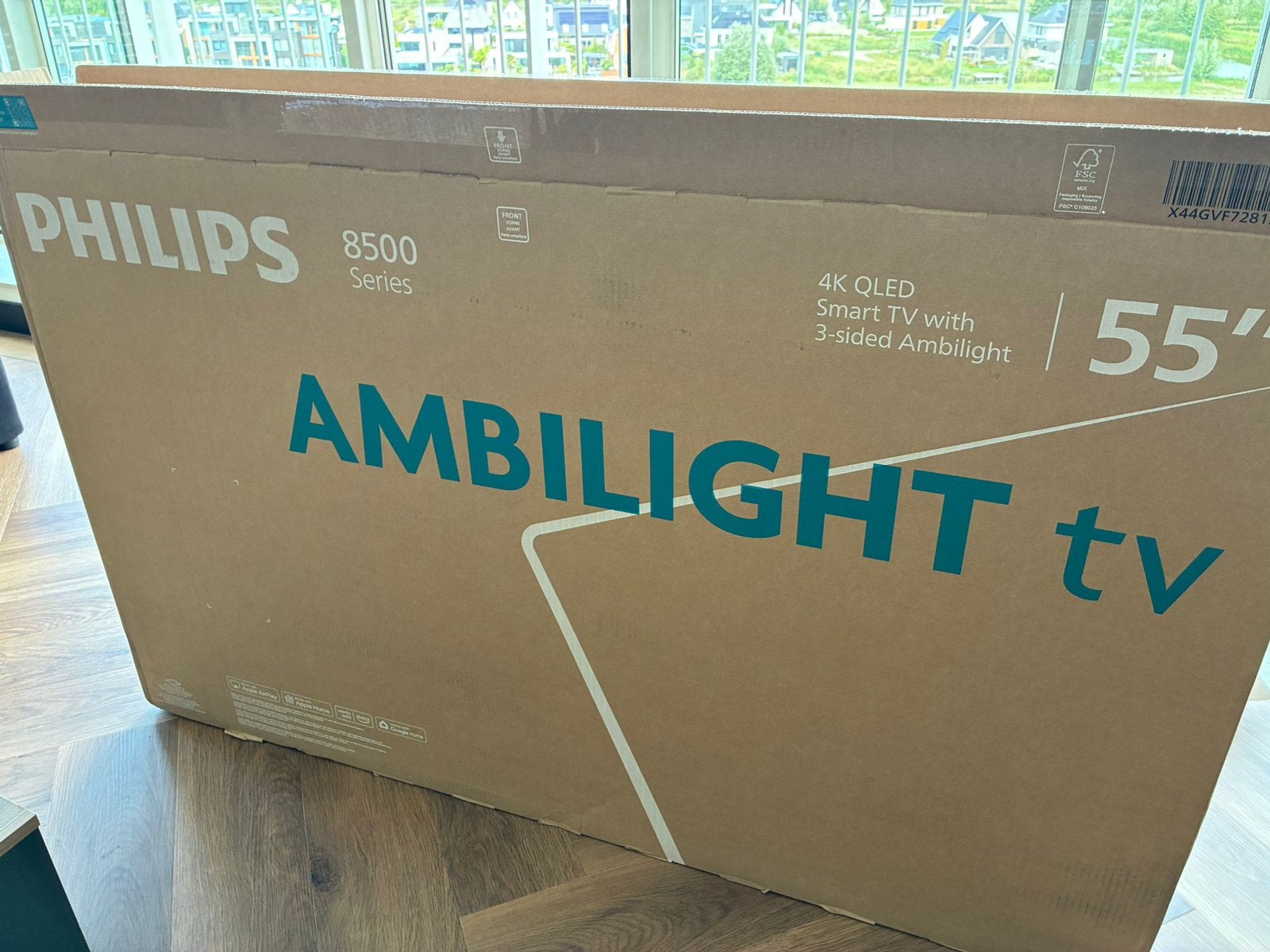 NIEUW! Philips 55 inch 4K QLED Ambilight Smart TV, Ophalen, Philips, QLED, Nieuw