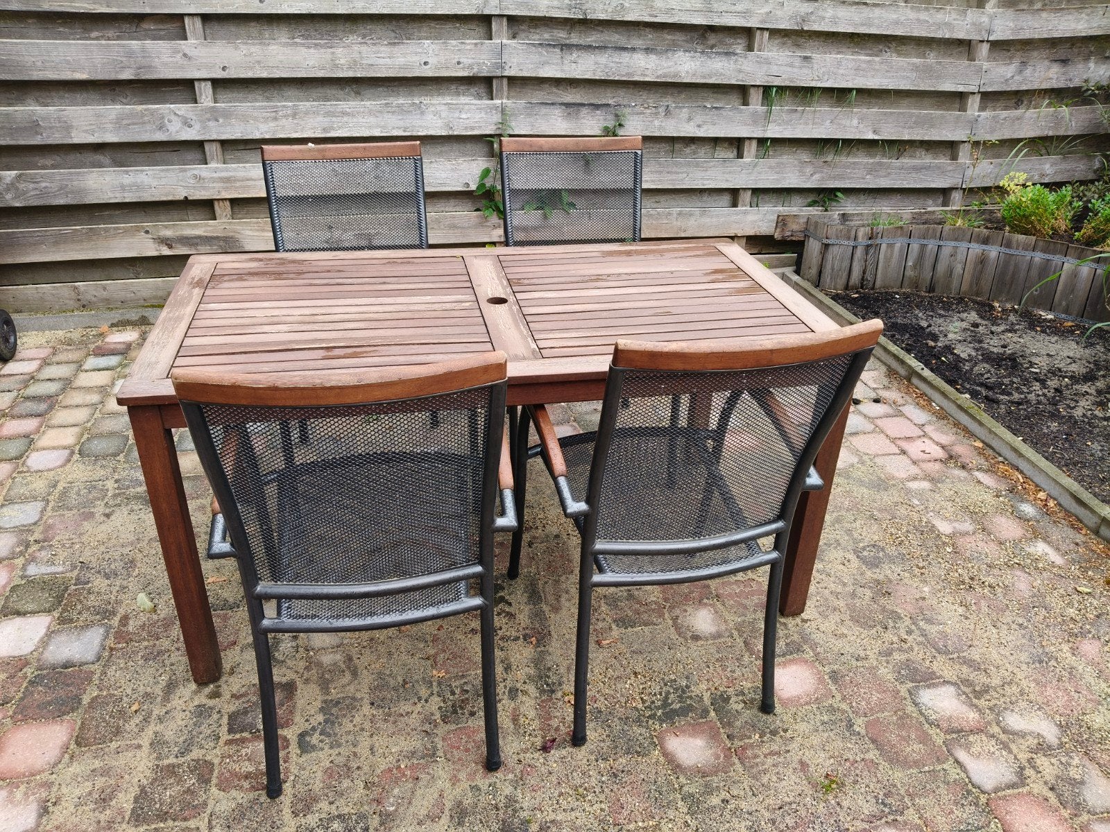 tuin set met 4 stoelen, Tuin en Terras, Ophalen, Gebruikt