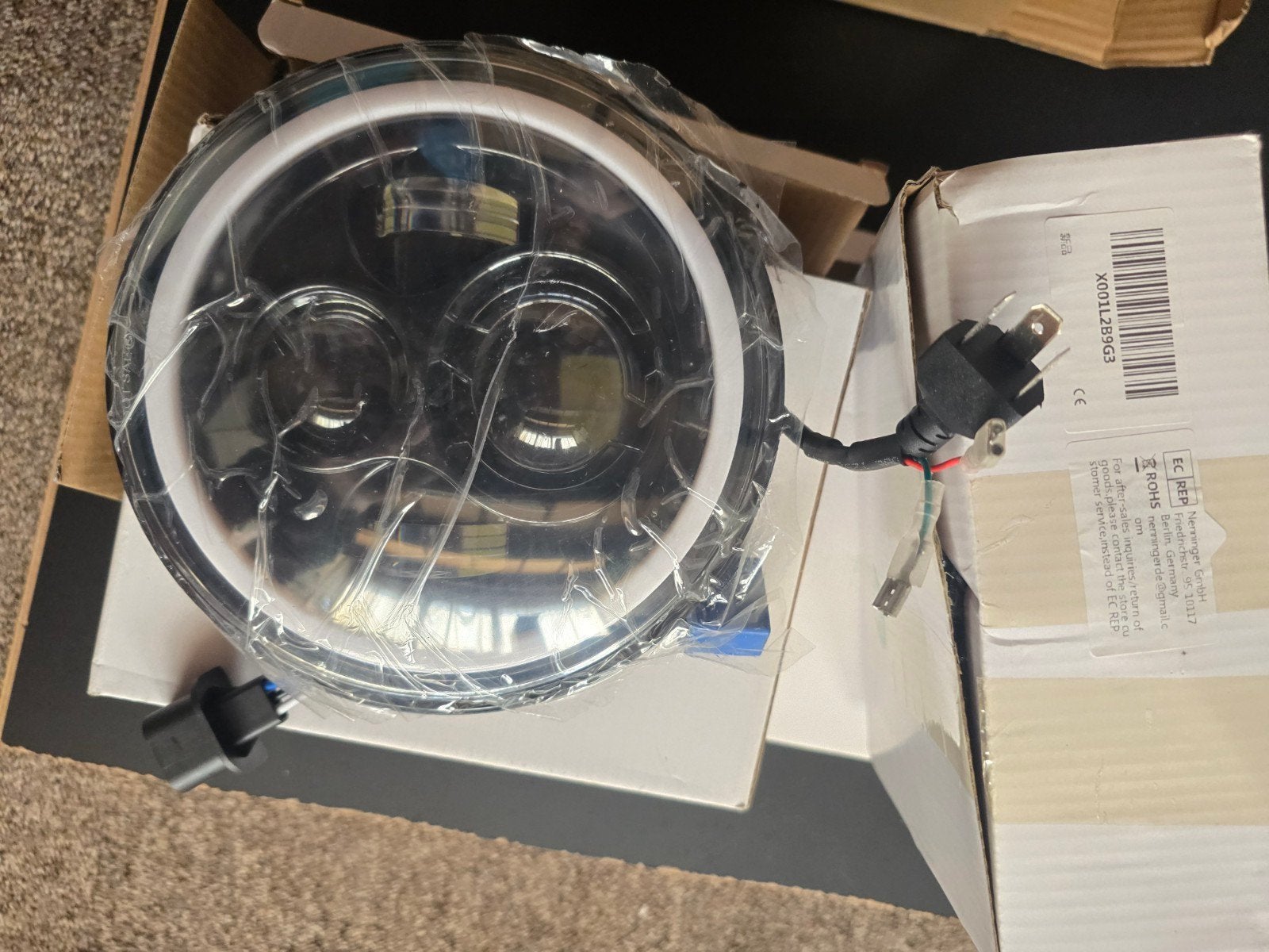 Nieuwe LED Koplampen met Halo Ring - Universeel, Ophalen of Verzenden, Nieuw, Universele onderdelen