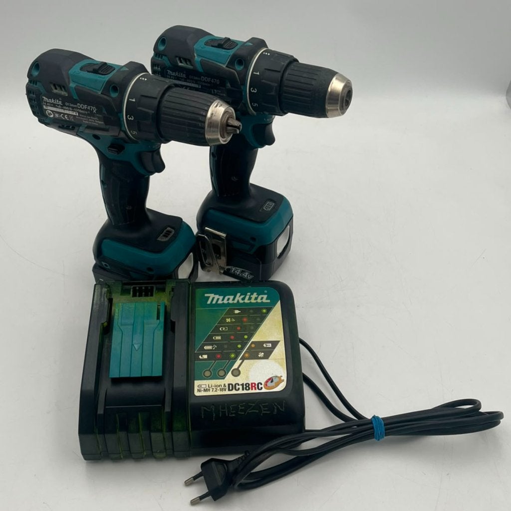 Makita DDF470 Accu boormachine set 14.4V met lader +Garantie, Makita, Zo goed als nieuw, Support@makita.com, Makita Corporation, 3-11-8, Sumiyoshi-cho, 
Anjo, Aichi 446-8502
Japan