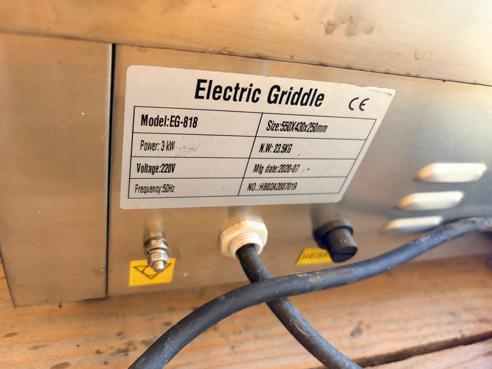Elektrische Bakplaat - Model EG-818, Ophalen, Gebruikt