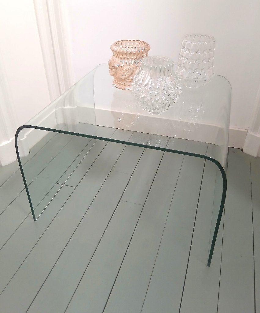 Set (2) Vintage 'Waterfall' salontafels, Angelo Cortesi FIAM, Ophalen, Gebruikt, 50 tot 100 cm, Design, vintage, italy, italian design