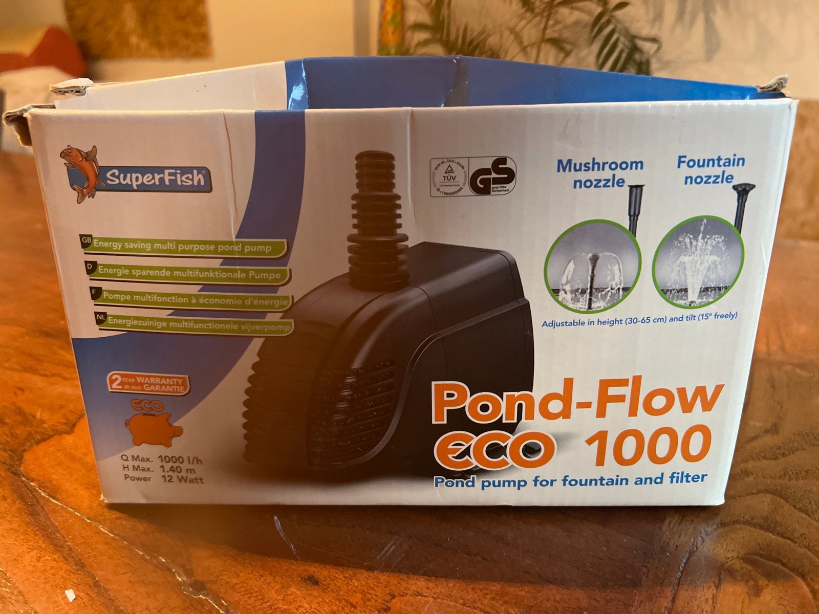 SuperFish Pond-Flow Eco 1000 vijverpomp met fontein, Ophalen of Verzenden, Nieuw