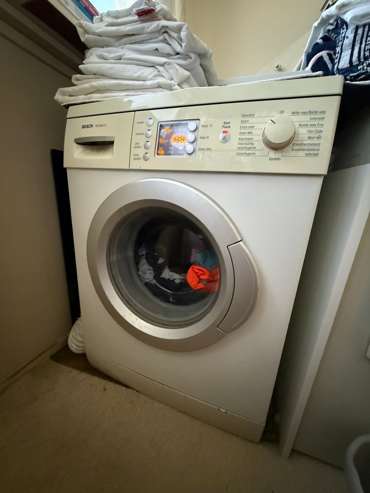 Bosch Maxx 6 wasmachine - uitstekend werkend, Witgoed en Apparatuur, Wasmachines, Ophalen, Gebruikt, Voorlader, Kort programma