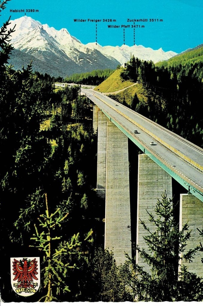 Europabrúcke, Brennerautobahn, Tirol, Verzamelen, Ophalen of Verzenden, Gelopen, Oostenrijk