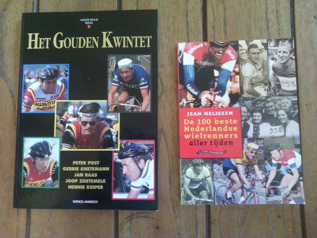 wielerboeken-Het Gouden Kwintet en 100 beste Ned.wielrenners, Boeken, Sportboeken, Ophalen of Verzenden, Zo goed als nieuw, Lopen en Fietsen