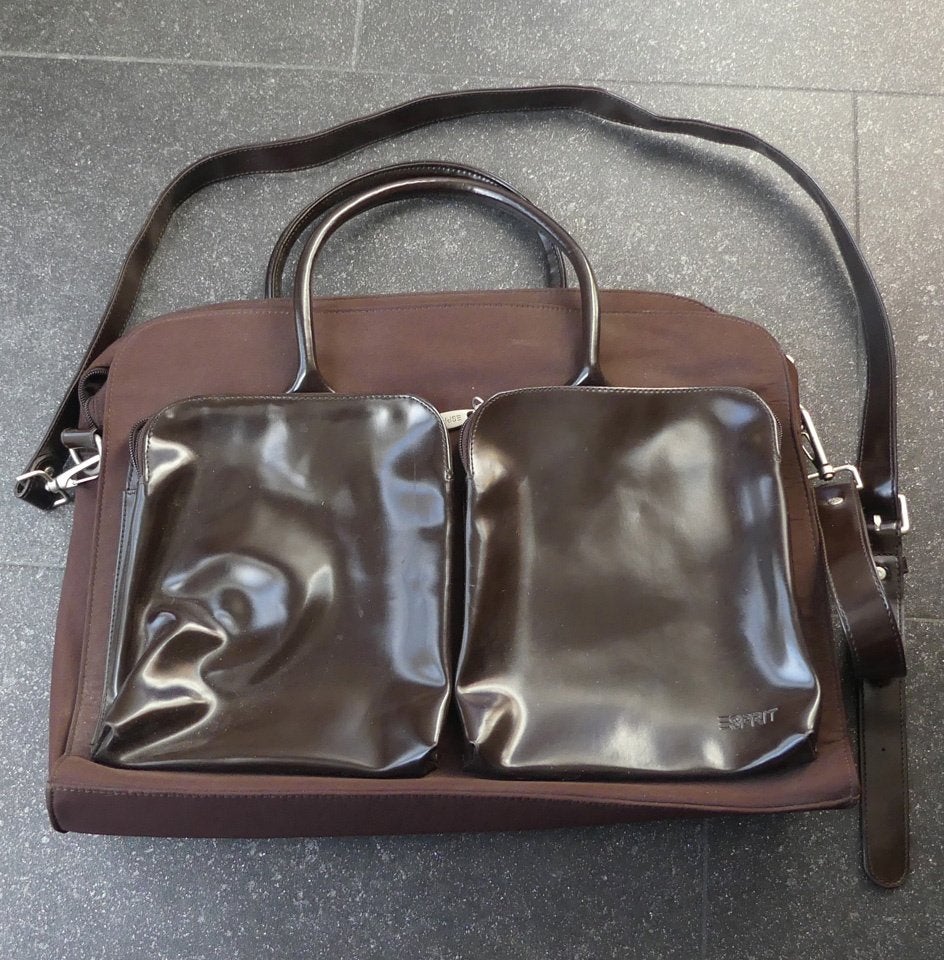 Esprit laptoptas bruin tas schoudertas, Sieraden, Tassen en Uiterlijk, Tassen | Schoudertassen, Ophalen of Verzenden, Gebruikt